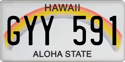 HI license plate GYY591