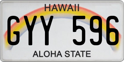 HI license plate GYY596
