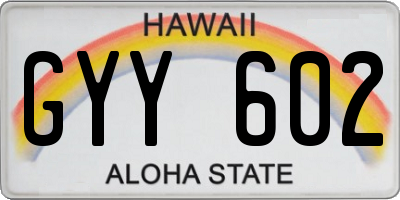HI license plate GYY602