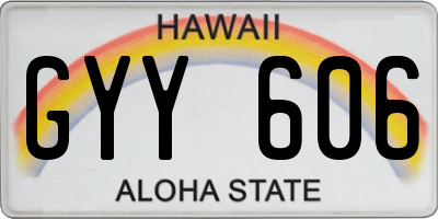 HI license plate GYY606