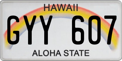 HI license plate GYY607