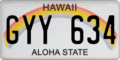 HI license plate GYY634