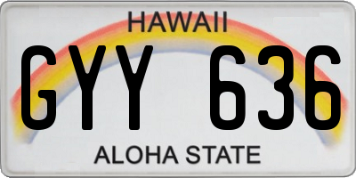 HI license plate GYY636