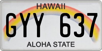 HI license plate GYY637