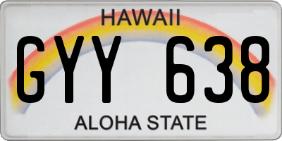 HI license plate GYY638