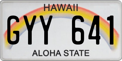 HI license plate GYY641