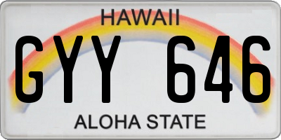 HI license plate GYY646