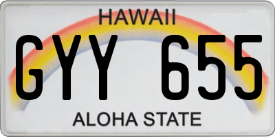 HI license plate GYY655
