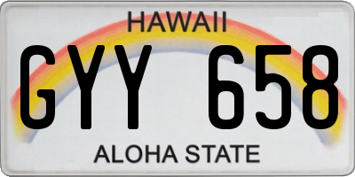 HI license plate GYY658