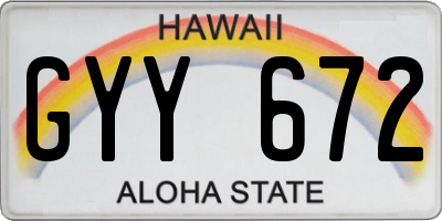 HI license plate GYY672