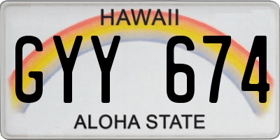 HI license plate GYY674