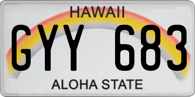 HI license plate GYY683