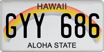 HI license plate GYY686