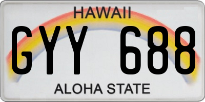 HI license plate GYY688