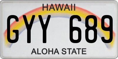 HI license plate GYY689