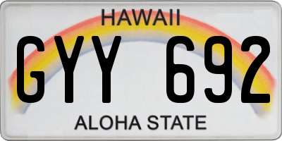 HI license plate GYY692