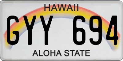 HI license plate GYY694