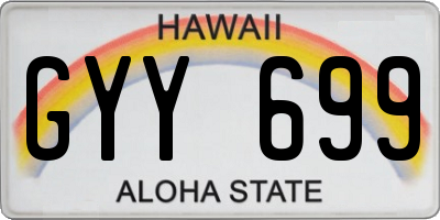 HI license plate GYY699