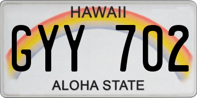 HI license plate GYY702