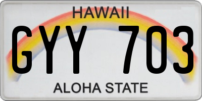 HI license plate GYY703