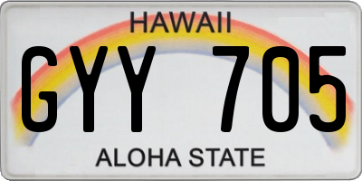 HI license plate GYY705
