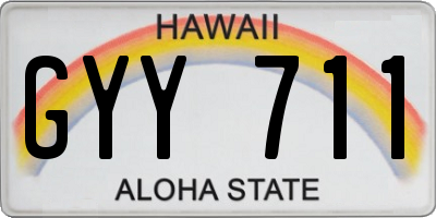HI license plate GYY711