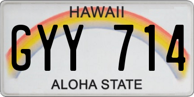 HI license plate GYY714