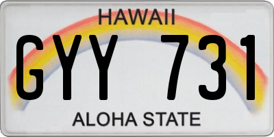 HI license plate GYY731
