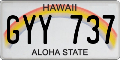HI license plate GYY737