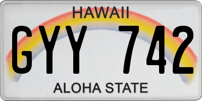 HI license plate GYY742