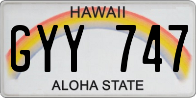 HI license plate GYY747