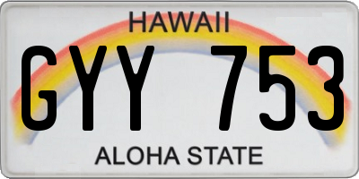 HI license plate GYY753