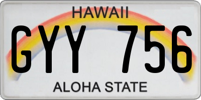 HI license plate GYY756