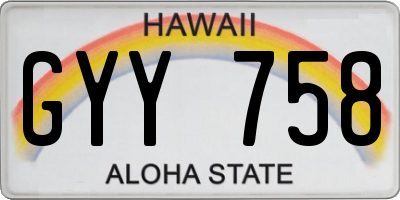HI license plate GYY758