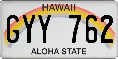 HI license plate GYY762
