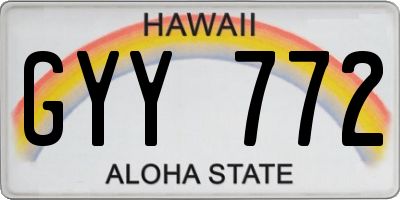 HI license plate GYY772