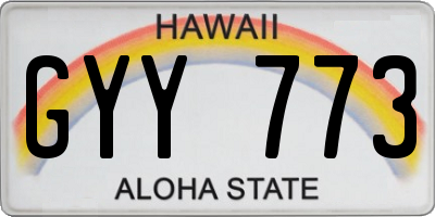 HI license plate GYY773