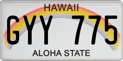HI license plate GYY775
