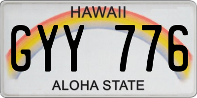 HI license plate GYY776
