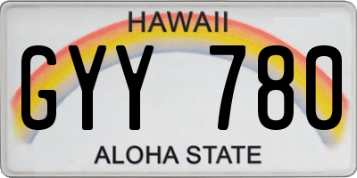 HI license plate GYY780