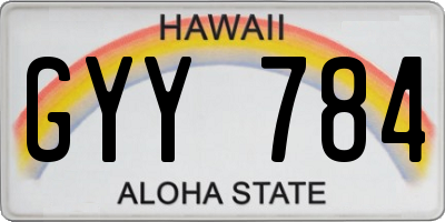 HI license plate GYY784