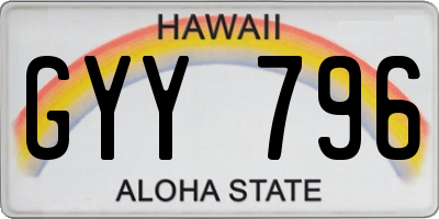 HI license plate GYY796