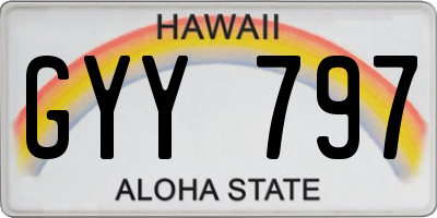 HI license plate GYY797