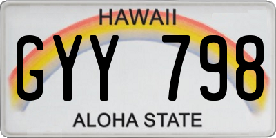 HI license plate GYY798