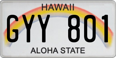 HI license plate GYY801