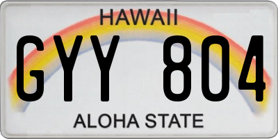 HI license plate GYY804