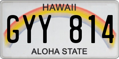 HI license plate GYY814