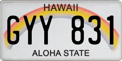 HI license plate GYY831