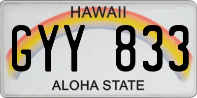 HI license plate GYY833