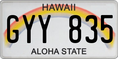 HI license plate GYY835